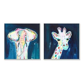Stupell Home Decor Safari Animal Portraits Plaque Wall Art 2 pc Set