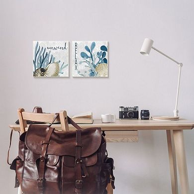 Stupell Home Decor Relax and Unwind Nautical Sentiments Plaque Wall Art 2-piece Set