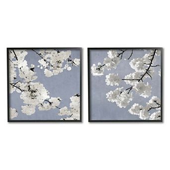 Stupell Home Decor White Cherry Blossom Tree Branches Framed Wall Art 2 pc Set