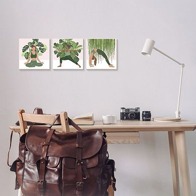 Stupell Home Decor Yoga Poses Canvas Wall Art 3-piece Set
