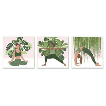 Stupell Home Decor Yoga Poses Plaque Wall Art 3 pc Set
