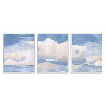 Stupell Home Decor Cloud Scape Painting Plaque Wall Art 3 pc Set