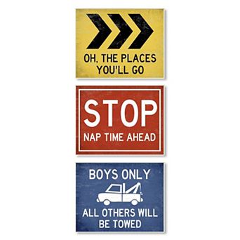 Boys Stupell Home Decor Distressed Street Signs Boys Room Transportation Theme Wall Art