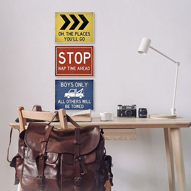 Boys Stupell Home Decor Distressed Street Signs Boys Room Transportation Theme Wall Art