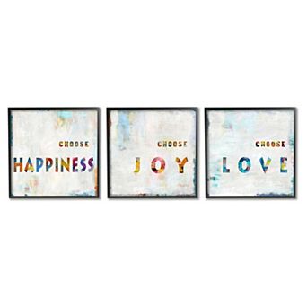 Stupell Home Decor Choose Happiness Joy and Love Colorful Inspirational Phrase Wall Art
