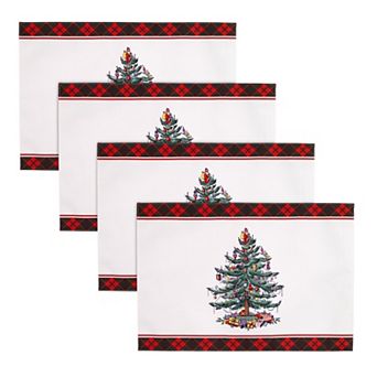 Spode Christmas Tree Tartan Placemat 4 pk