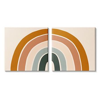 Stupell Home Decor Symmetrical Warm Earth Tone Rainbow Canvas Wall Art 2 pc Set