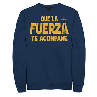 Men's Star Wars Que La Fuerza Te Acompane Yellow Text Sweatshirt