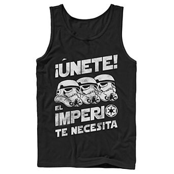 Men's Star Wars Unete El Imperio Te Necesita Stormtrooper Faded Portrait Tank Top