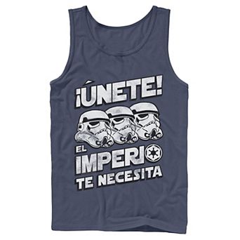 Men's Star Wars Unete El Imperio Te Necesita Stormtrooper Faded Portrait Tank Top