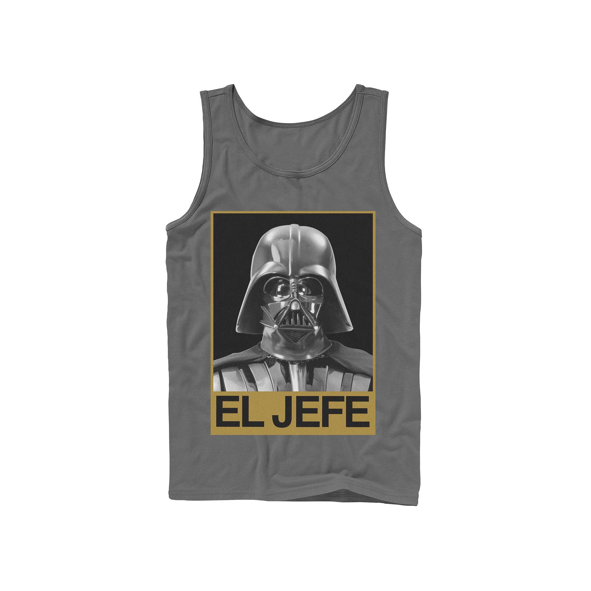Mens Star Wars Darth Vader El Jefe Portrait Tank Top, Size: Small, Grey