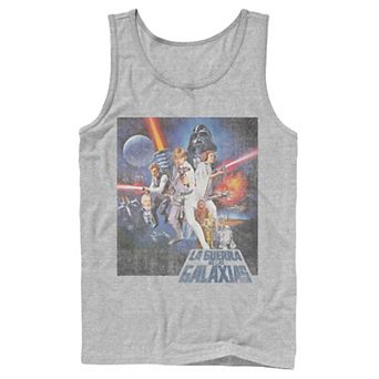 Men's Star Wars La Guerra De Las Galaxias Faded Poster Tank Top