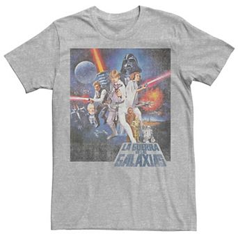 Men's Star Wars La Guerra De Las Galaxias Faded Poster Tee