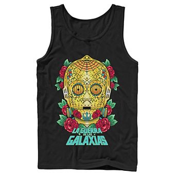 Men's Star Wars C-3PO La Guerra De Las Galaxias Head Shot Tank Top