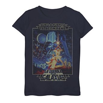 Girls' 7-16 Star Wars Que La Fuerza Be With You Poster Tee