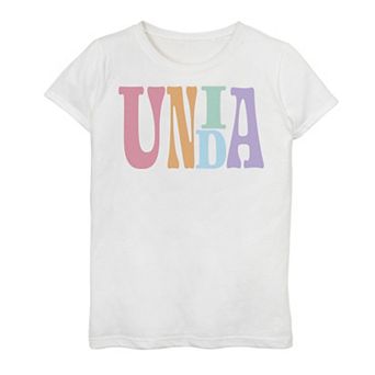 Girls' 7-16 Gonzales Unida Colorful Text Tee