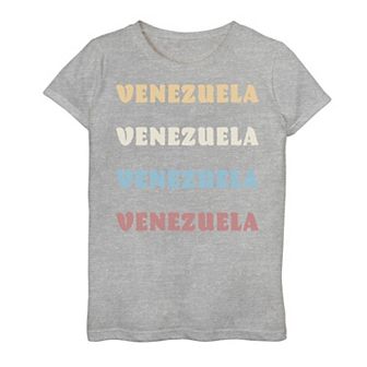 Girls' 7-16 Gonzales Venezuela Sodt Stack Text Tee