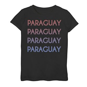 Girls' 7-16 Gonzales Paraguay Stacked Text Tee