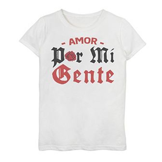 Girls' 7-16 Gonzales Amor Por Mi Gente Stylish Text Tee