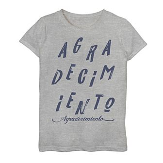 Girls' 7-16 Gonzales Agradecimiento Gratitude Distressed Text Tee