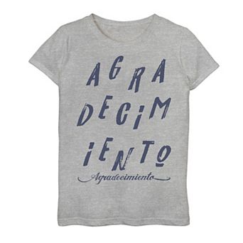 Girls' 7-16 Gonzales Agradecimiento Gratitude Distressed Text Tee