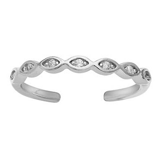 PRIMROSE Sterling Silver Cubic Zirconia Accent Toe Ring