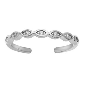 PRIMROSE Sterling Silver Cubic Zirconia Accent Toe Ring