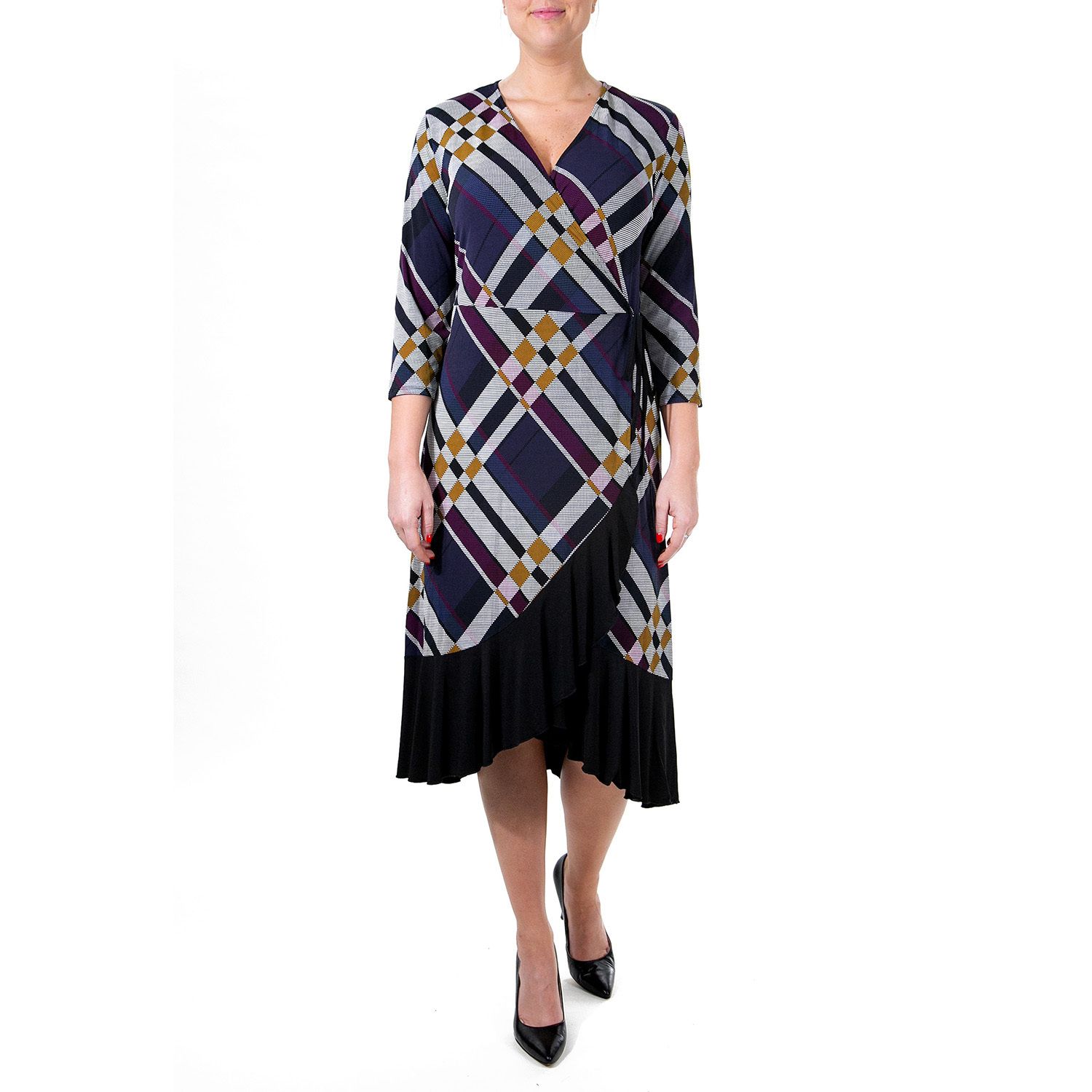 nina leonard wrap dress