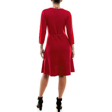 Women's Nina Leonard Fit & Flare Sweater Dress