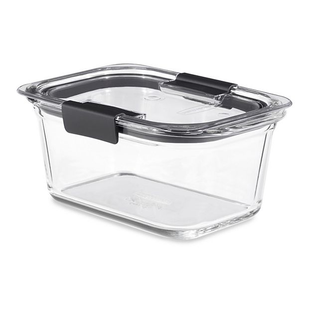  Rubbermaid Brilliance Glass Storage 4.7-Cup Food Containers  with Lids, Clear (Pack of 3)