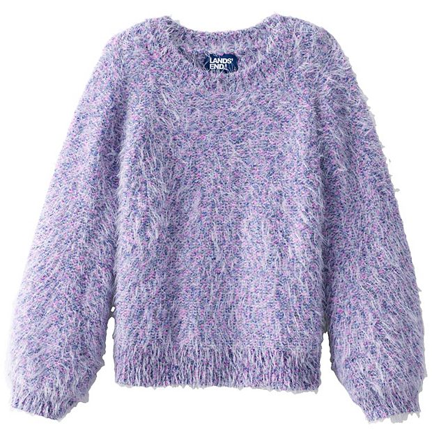 Girls 2 16 Lands End Chenille Blouson Sleeve Sweater in Regular Plus