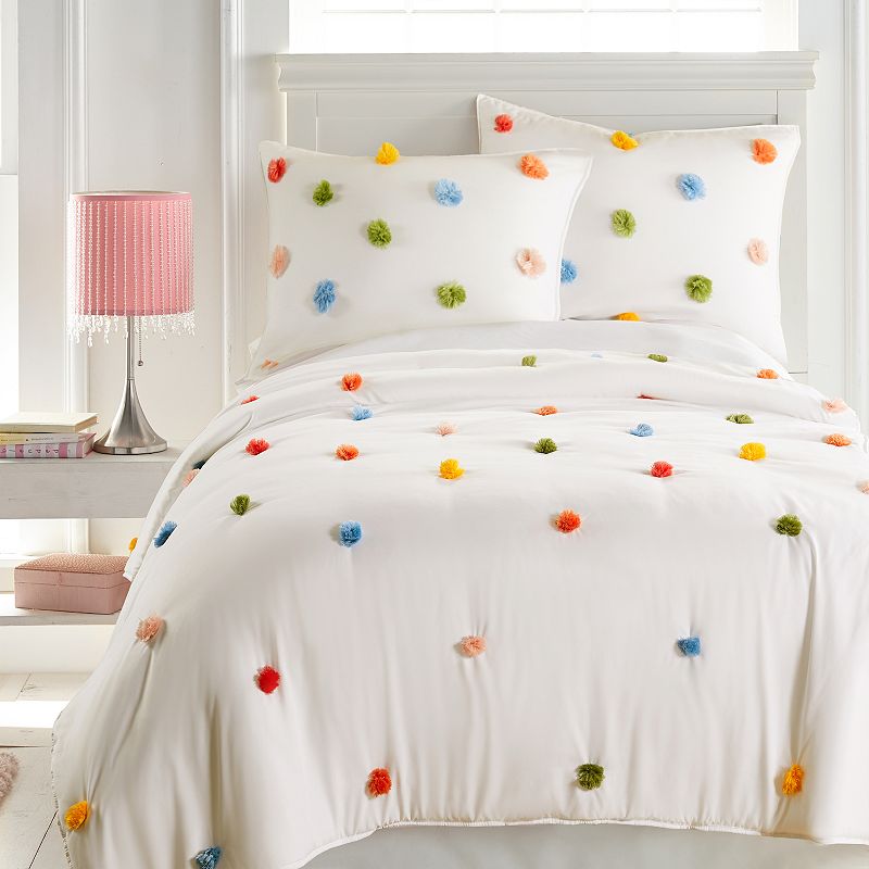 Levtex Home Rainbow Pom Comforter Set and Shams, Multicolor, Twin
