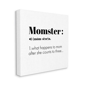 Stupell Home Decor Momster Definition Family Mom Humor House Sign Unframed Wall Art