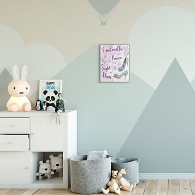 Girls Stupell Home Decor Princess's Night Off Quote Glam Glitz Heels Fantasy White Frame Wall Art