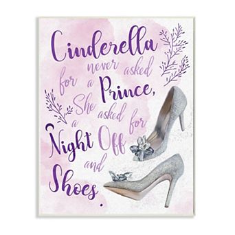 Girls Stupell Home Decor Princess's Night Off Quote Glam Glitz Heels Fantasy Wall Art
