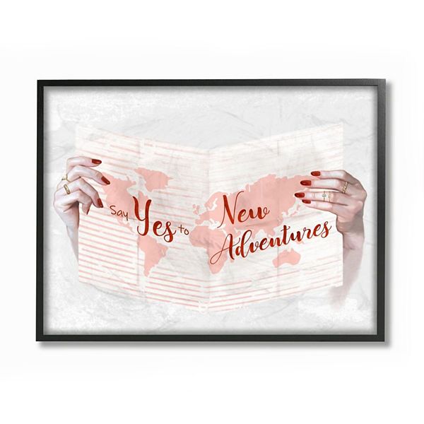 Stupell Home Decor Say Yes To New Adventures Red Text Travel Sentiments Wall Art - Stupell Home Decor Kohls