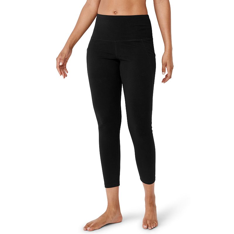 Jockey Essentials Women s Cotton Blend 7/8 Leggings with Side Pockets