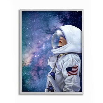 Stupell Home Decor Outer Space Astronaut Female Astronaut Lipstick Detail Wall Art