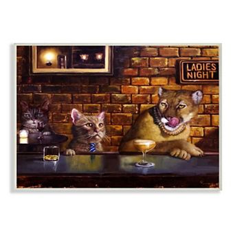 Stupell Home Decor Cougar at the Bar Ladies Night Animal Humor Wall Art