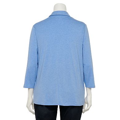 Plus Size Croft & Barrow® Ruched Henley Shirt