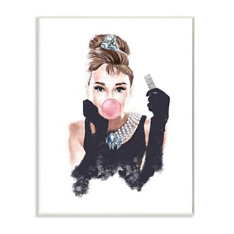 Stupell Home Decor Breakfast at Bubblegum Famous Fashion Icon Portrait Plaque Wall Art
