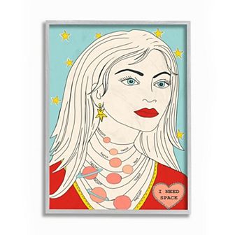 Stupell Home Decor Women's Fashion Accessory Portrait Space Theme Jewelry Wall Art