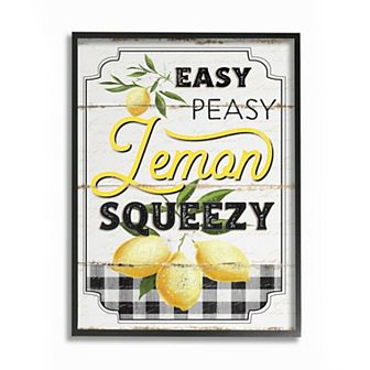 Stupell Home Decor Vintage Rustic Easy Peasy Lemon Squeezy Quote Wall Art