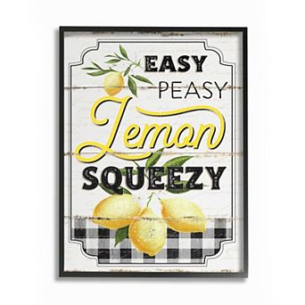 Stupell Home Decor Vintage Rustic Easy Peasy Lemon Squeezy Quote Wall Art