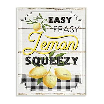 Stupell Home Decor Vintage Rustic Easy Peasy Lemon Squeezy Quote Wall Art