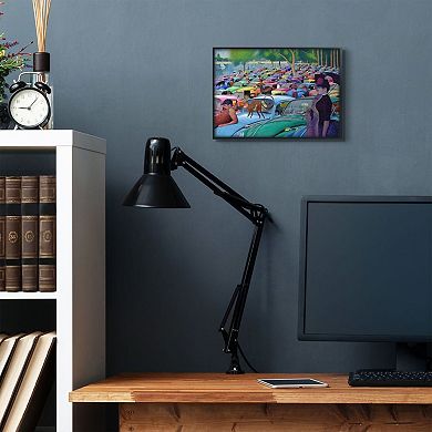 Stupell Home Decor Walk in the Car Park Traditional Painting Parody Frame Wall Art