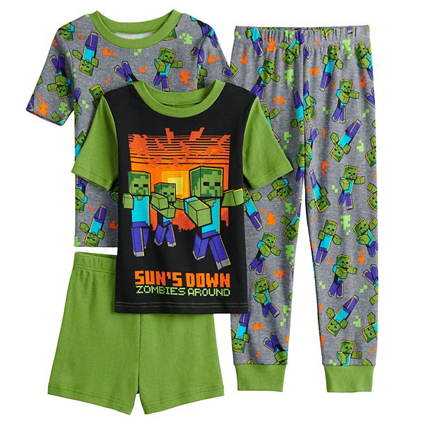 Boys 6 12 Minecraft Suns Down 4 Piece Pajama Set