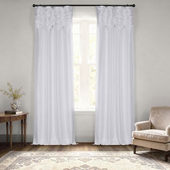 EFF Ruched Vintage Textured Faux Dupioni Silk Window Curtain