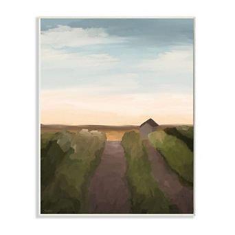 Stupell Home Decor Subtle Vineyard Landscape with Ombre Skyline Plaque Wall Art
