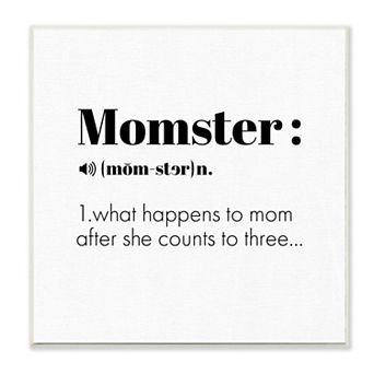Stupell Home Decor Momster Definition Family Mom Humor House Sign Wall Art